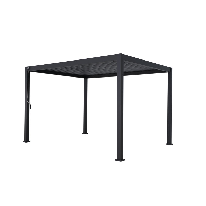 Injum 6m x 8m Aluminum Pergola, Anthracite, 250cm H x 400cm W x 300cm D