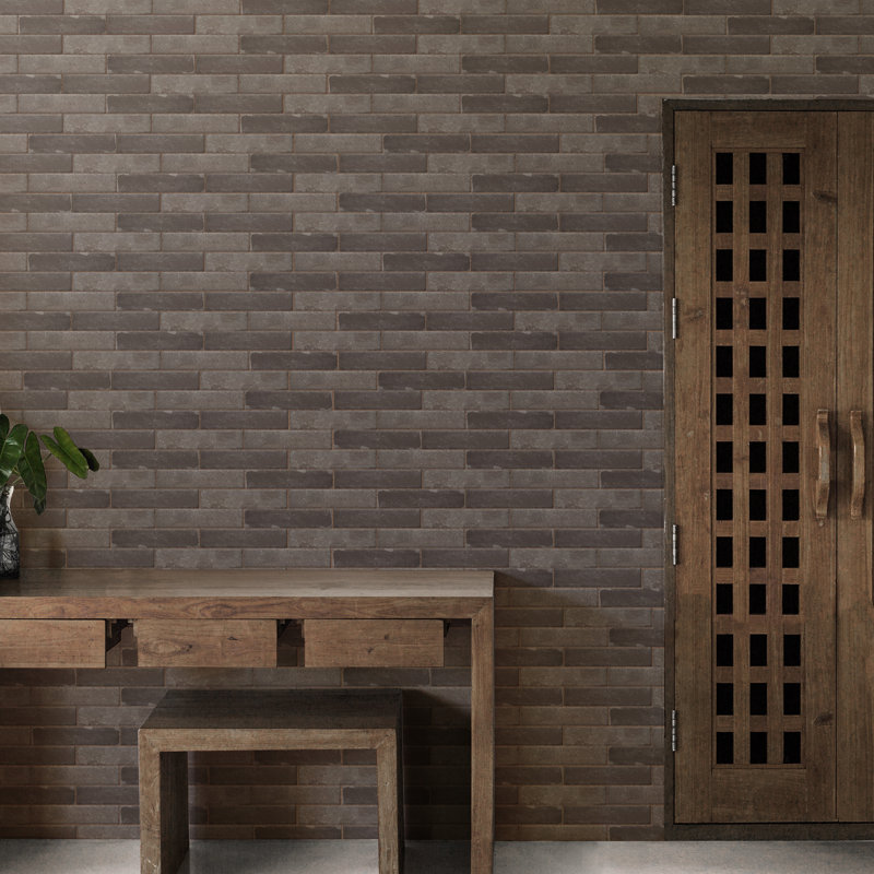 Brickyard 3 In. X 12 In. Porcelain Rustic Wall & Floor Tile, Olive