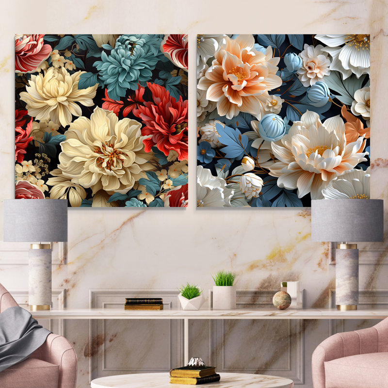 Rutha - Ensemble de 2 art mural en verre acrylique, H 16 po x l 33 po