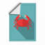 Crab in Teal Modern - Framed Print-701770938-701770939