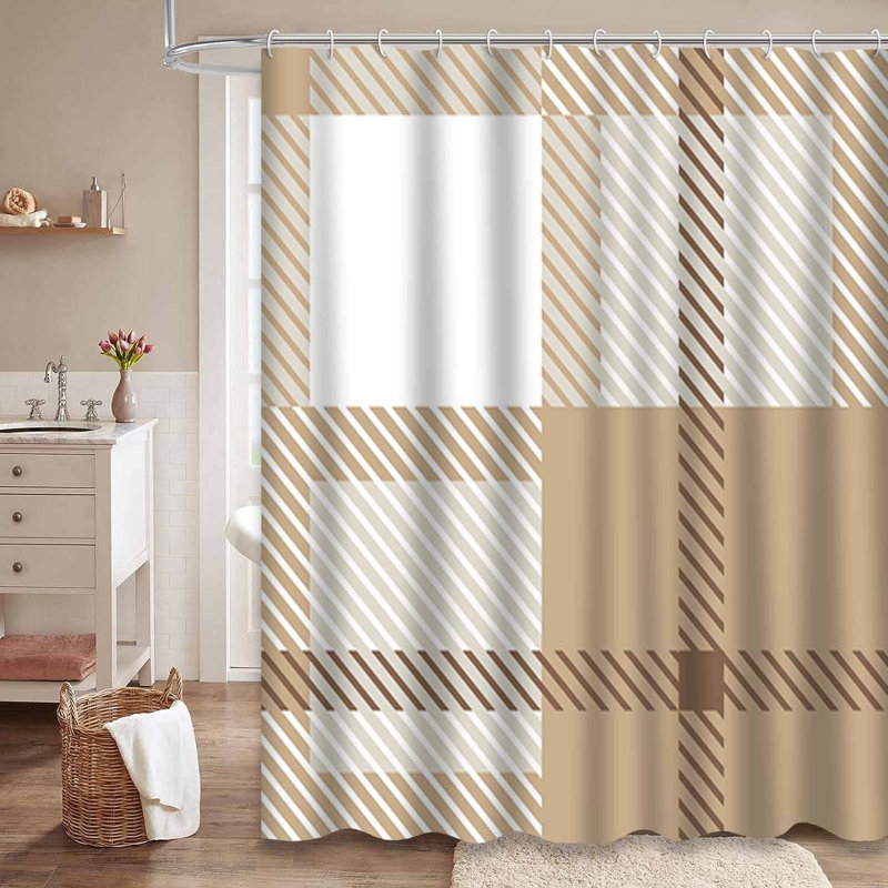 Rideau de douche Tartan, L 72 po x l 84 po