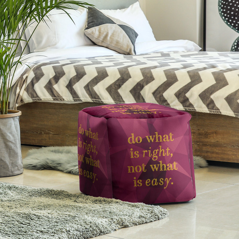 Upholstered Ottoman, Spinel/Gold