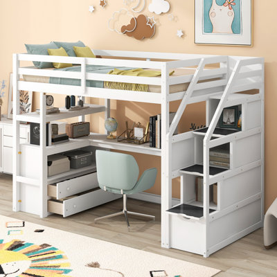 Haneesh House Bed With Blackboard And Drawers, Classic Style, Creative Storage by Harriet Bee