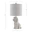 Lampe de table chien en résine avec abat-jour en lin-265028612