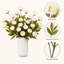 6 pièces de pivoines artificielles avec tiges de soie de 27 pouces pour vase