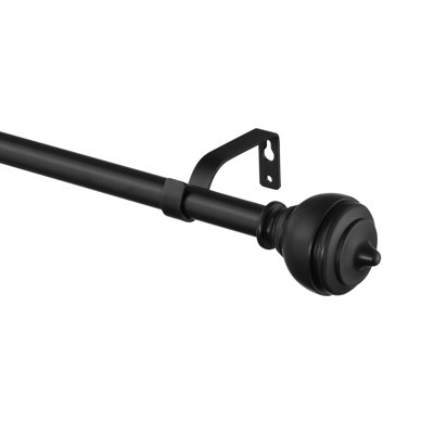 Matte Black Adjustable Curtain Pole Set