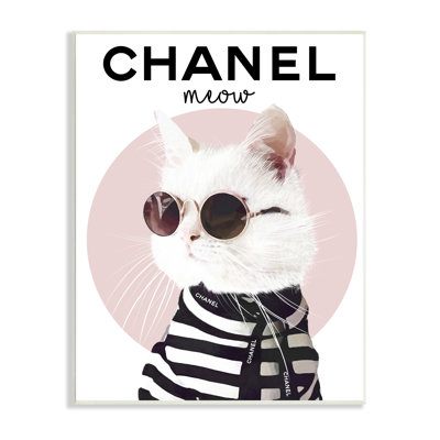 " Chic Kitty Cat Meow Glam Fashion Pink Circle "