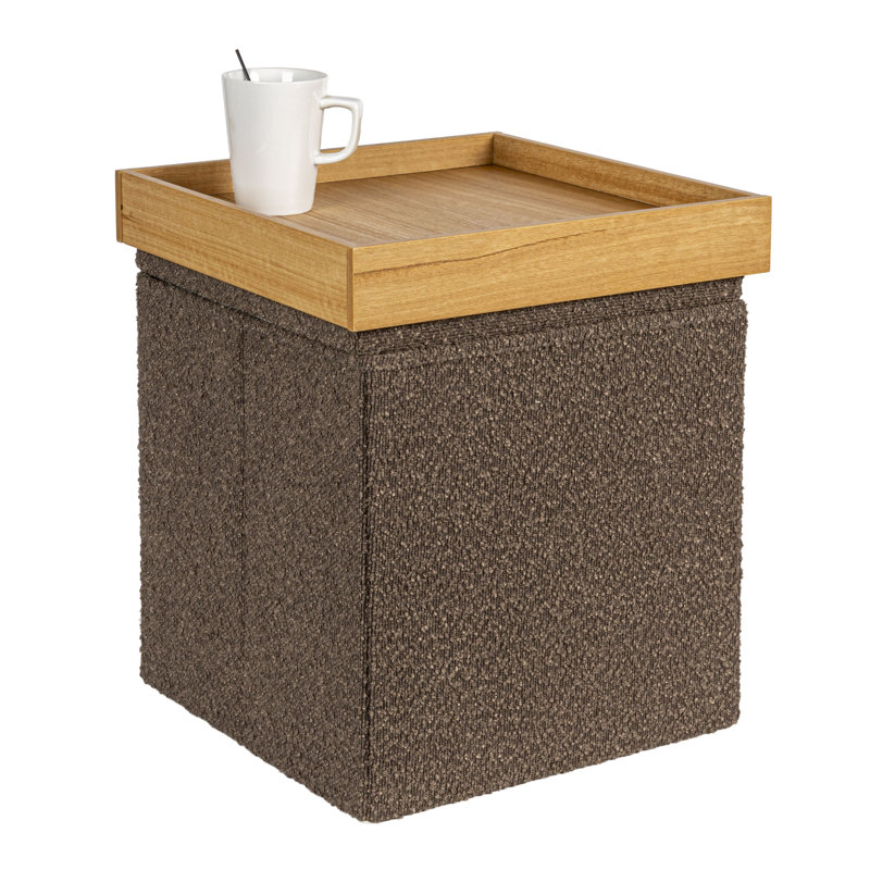 Repose-pieds polyvalent avec rangement caché Boucle, Brun
