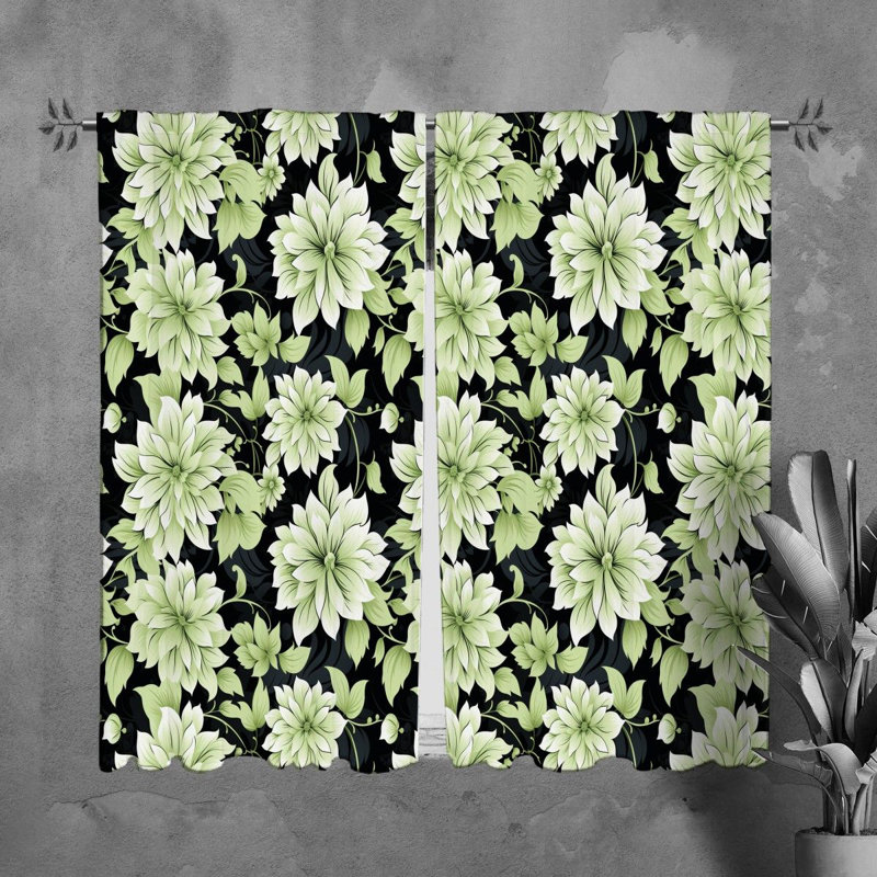 Rideaux à motif floral - 6098, L 20 po x L 61 po