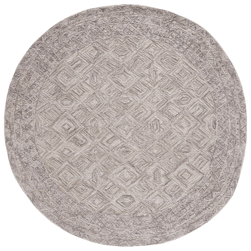 Tapis brun en laine / coton Anaisabel, Rond 6 pi
