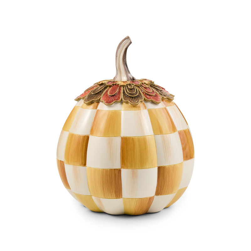 Harvest Glow Amber Check Pumpkin