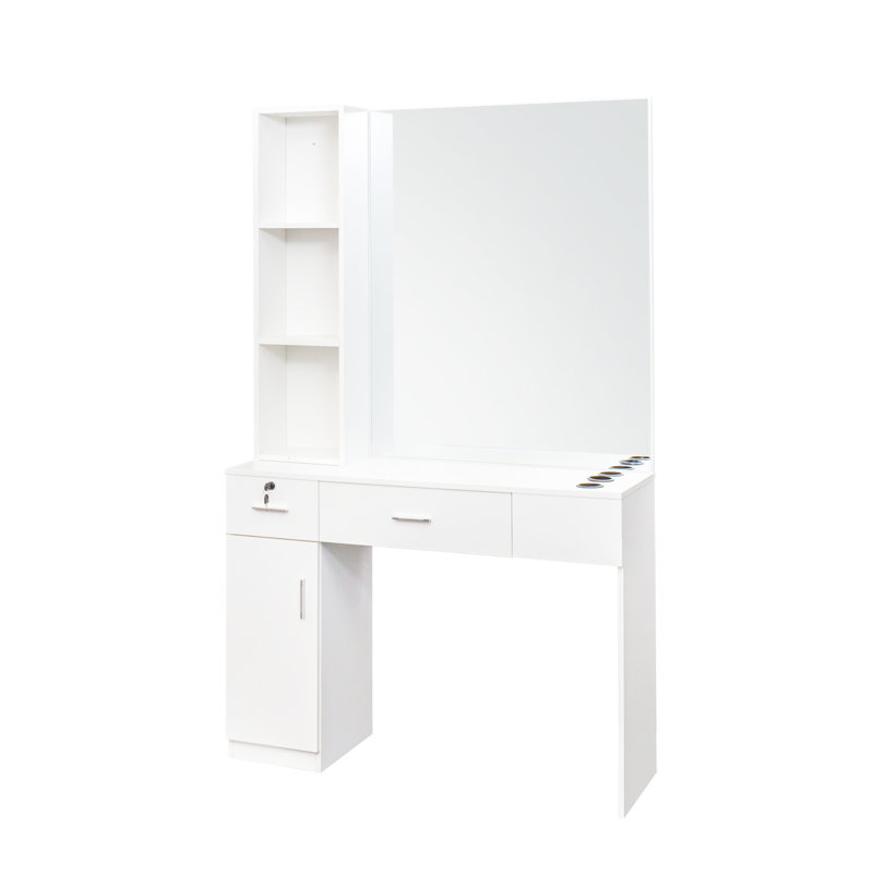 Salon Station Barber Coiffing Styling Station Barber, Blanc