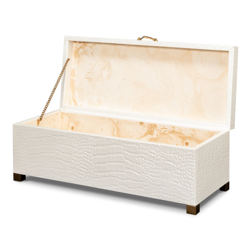 Shagreen Handmade Decorative Trunk, Ivory