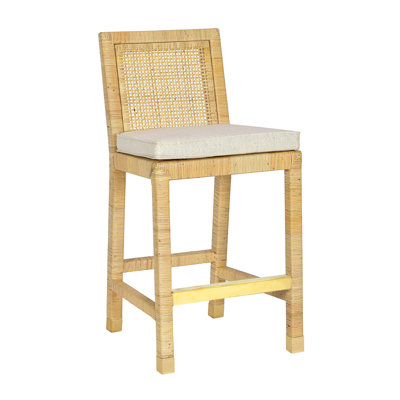 Amara Cream Linen Dining Stool