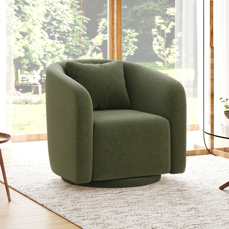 Fauteuil pivotant rembourré Boucle, Vert