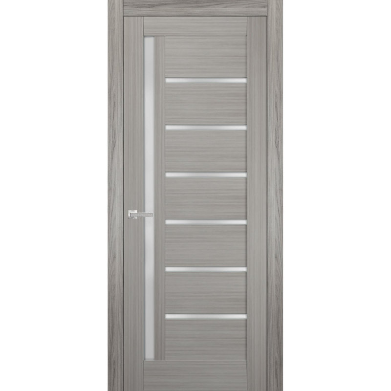 Porte-fenêtre en verre givré massif | Quadro 4088 | Poignée simple à panneau régulier | Portes de salle de bain robustes