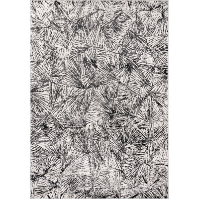 Odena Collection Transitional Bone/Anthracite Abstract Area Rug