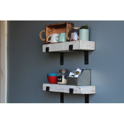 Chumbley 2 Piece Solid Wood Bracket Shelf