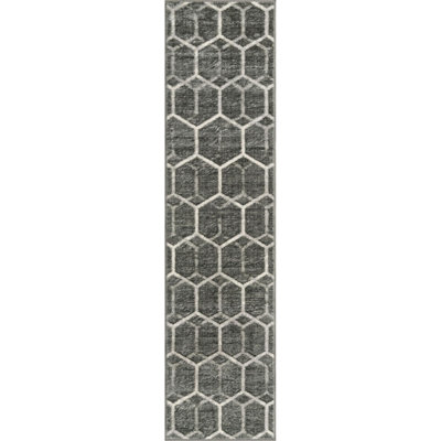 Tapis d'intérieur argenté en polyester tissé à la machine Octagon Eshin