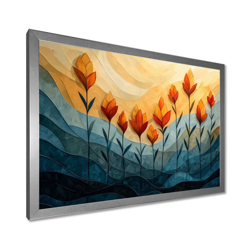 Gourdine - Abstract Large Wall Art, H 16 po x l 32 po, Cadre simple, Argent argent