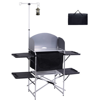 Table de camping d'extérieur rectangulaire L 52 po x l 14,8 po Dianira
