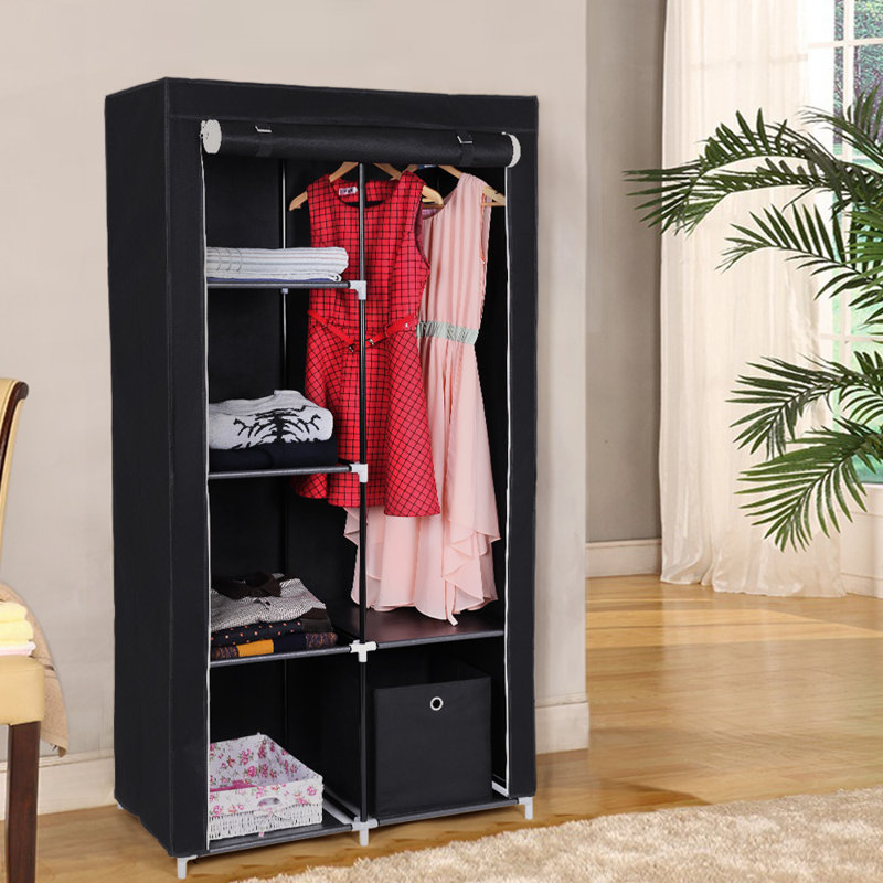Mccaffery 88cm Portable Wardrobe, Black