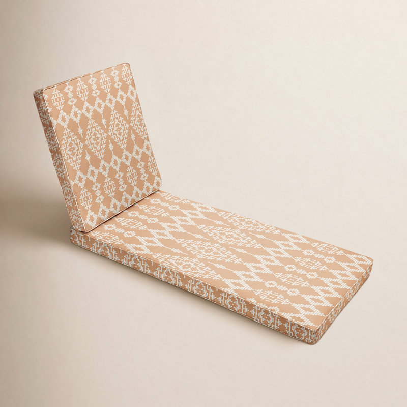 Califon Pacheco Outdoor Chaise Lounge Cushion, Orange/White, 25.00" W x 79.00" D