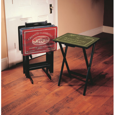 Highsmith Wine Label Tray Table Set