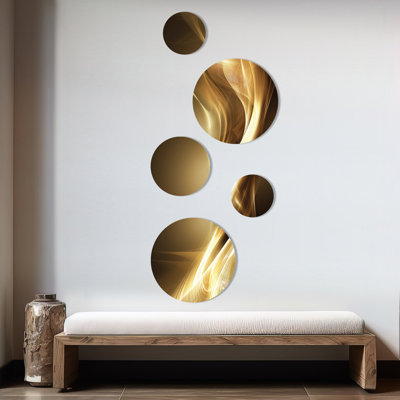 Gold Elegant Modern Sofa III - Modern Waves Metal Wall Décor