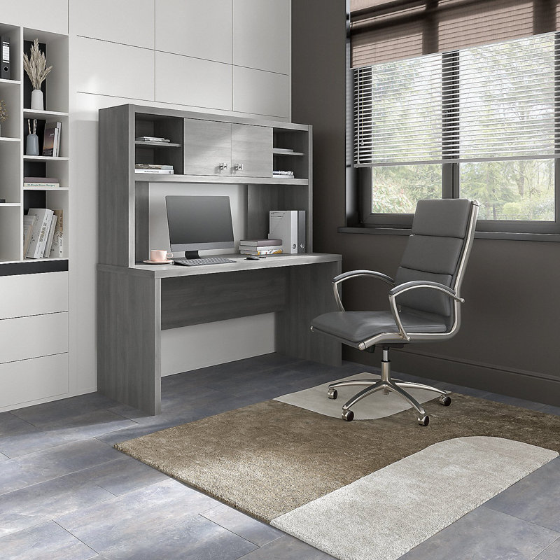 Echo Credenza Desk, Modern Gray