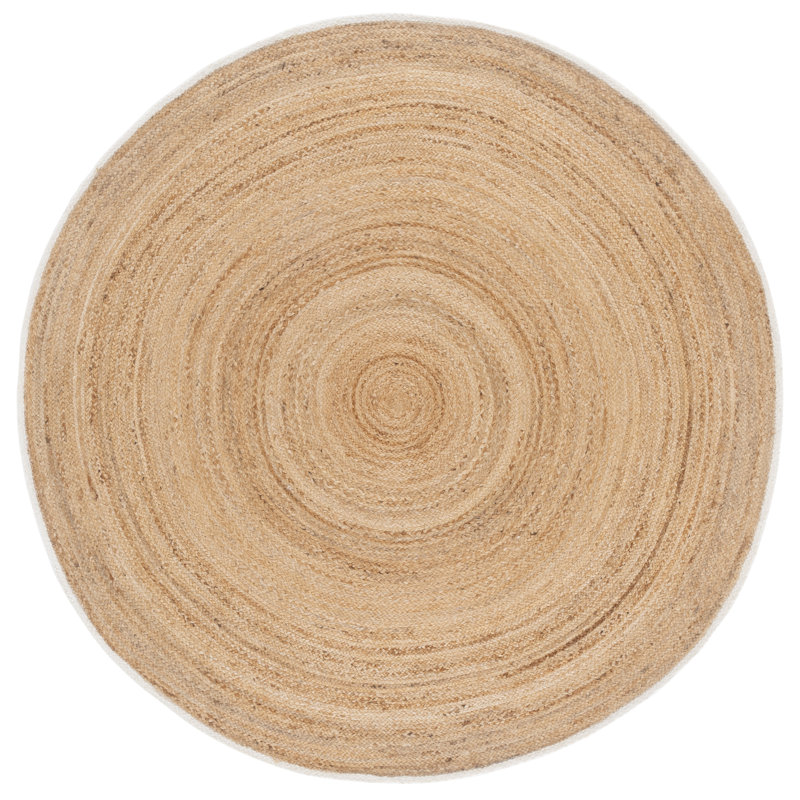Natural Fiber Hand Woven Jute Pile Rug, Round 6'