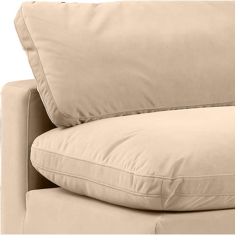 Canapé modulaire en velours 160 po conforme à la norme CAL117, Velours beige