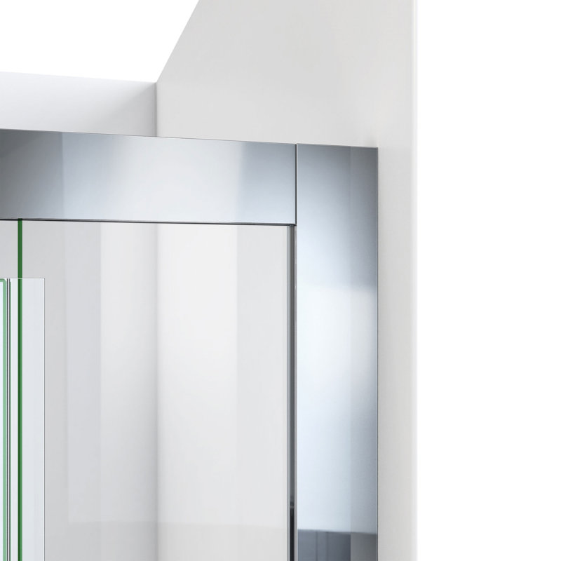 Porte de douche pivotante demi-cadre l 58 "x H 72" Terrace, Chrome