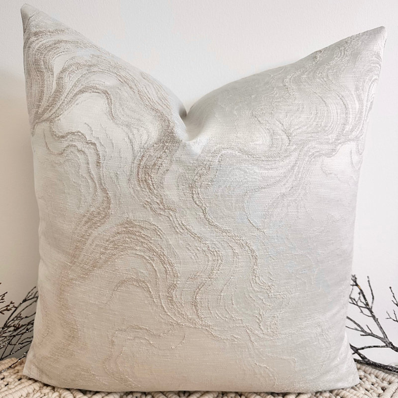 Abstract Beige Square Throw Pillow Cover