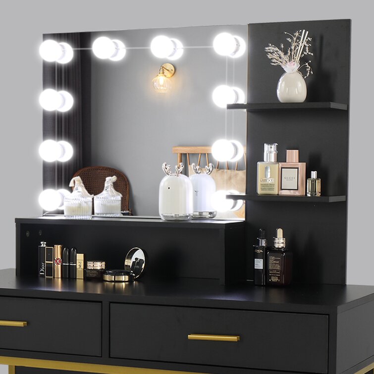 Everly Quinn Attie Bathroom / Vanity Mirror With Shelves & Reviews