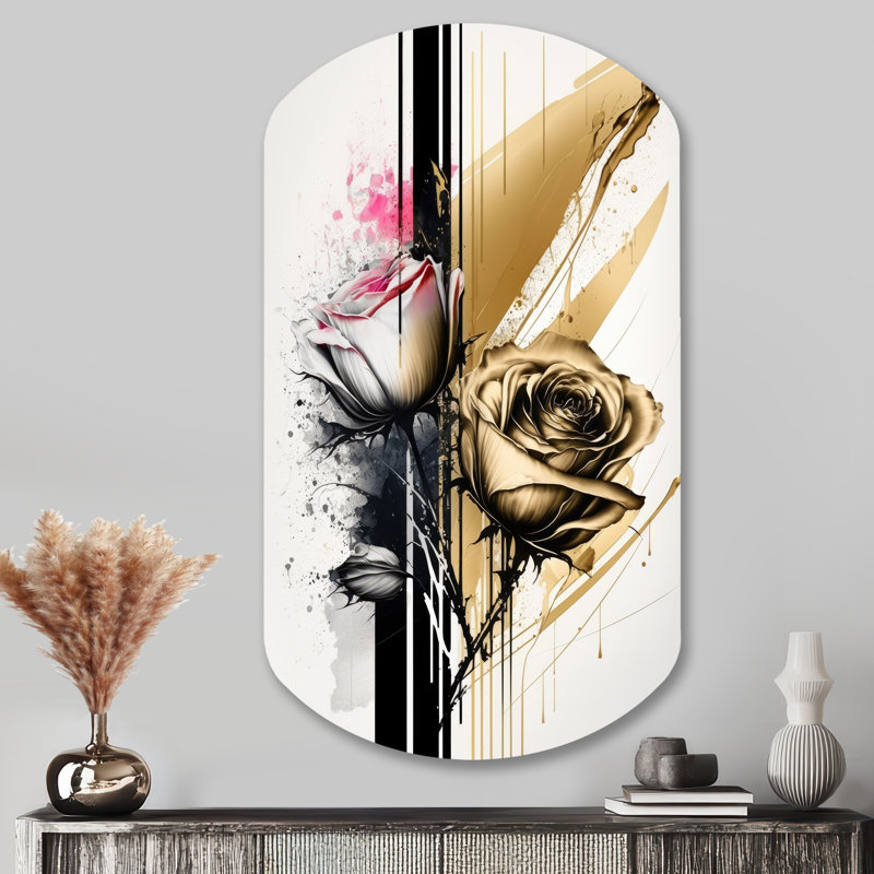 Emmitt - Décoration murale cylindrique irrégulière en métal rose, H 43 po x l 23 po