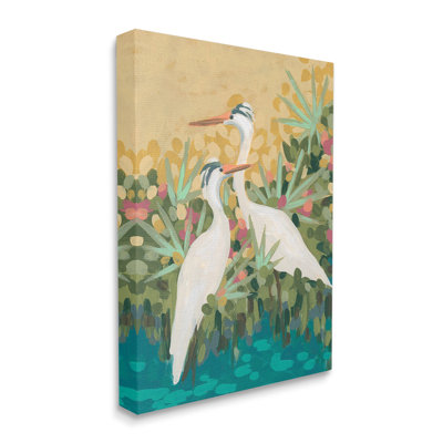 Nautical Birds in River Canvas Wall Art by June Erica Vess