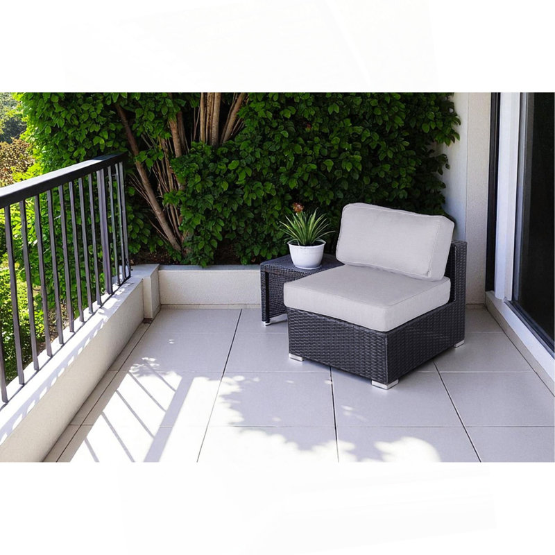 Minnesota noir sans accoudoirs, Coussin blanc / cadre noir