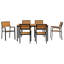 7 Piece Garden Dining Set Metal-1050107250