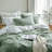 Ensemble de housse de couette 100% coton délavé 3 pièces vert-64215083