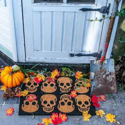 Nicola Spring - Halloween Coir Door Mat - 60 x 40cm - Skulls