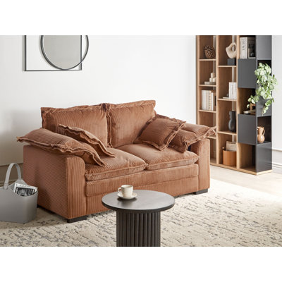 2 Seater Jumbo Cord Sofa Brown TIRRO