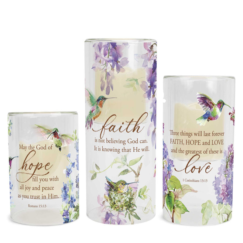 10'' H Glass Tabletop Pillar with Candle Included