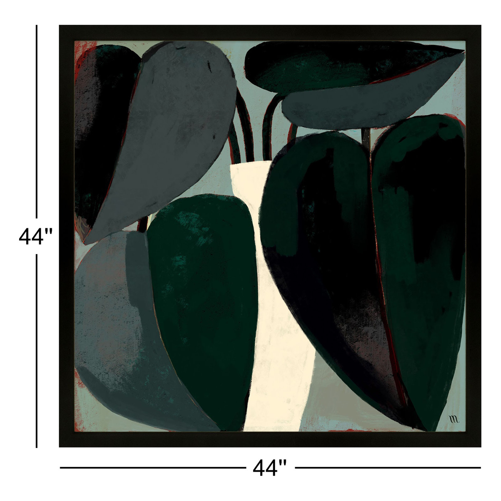 Fall Plant by StudioM, Black, 44" H x 44" W x 1.25" D