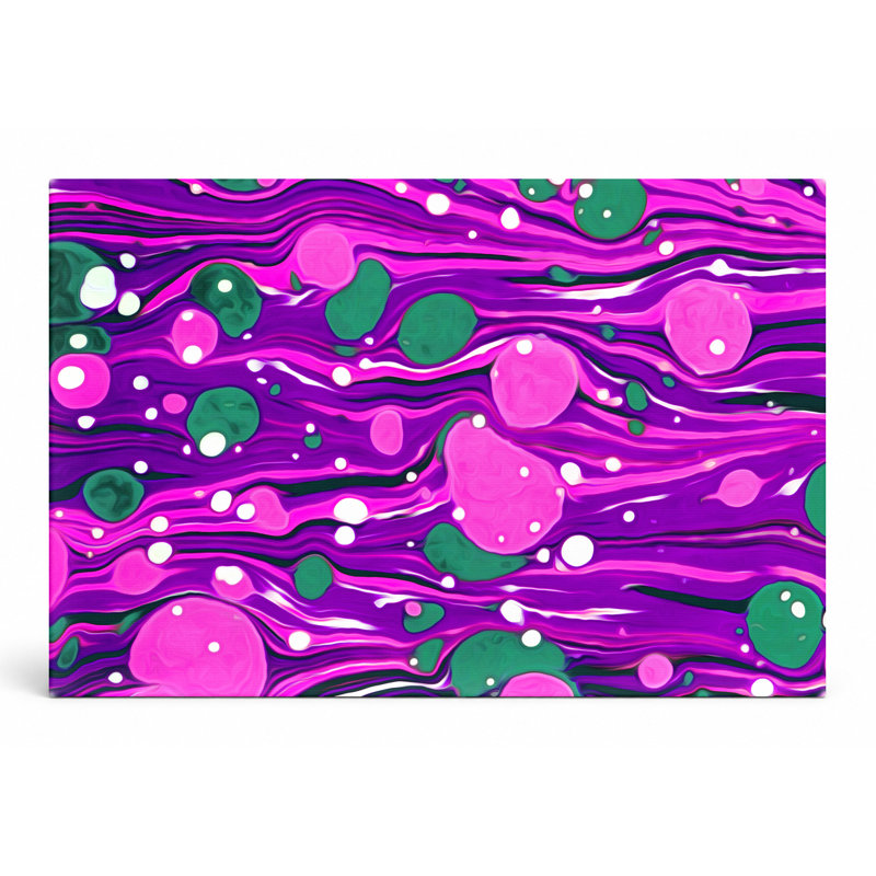 Abstrait mauve abstrait - paysage, art mural sur toile, 14" W x 11" H