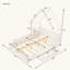 Grand lit plateforme en bois robuste avec garde-corps et tiroirs de rangement, blanc-108981711