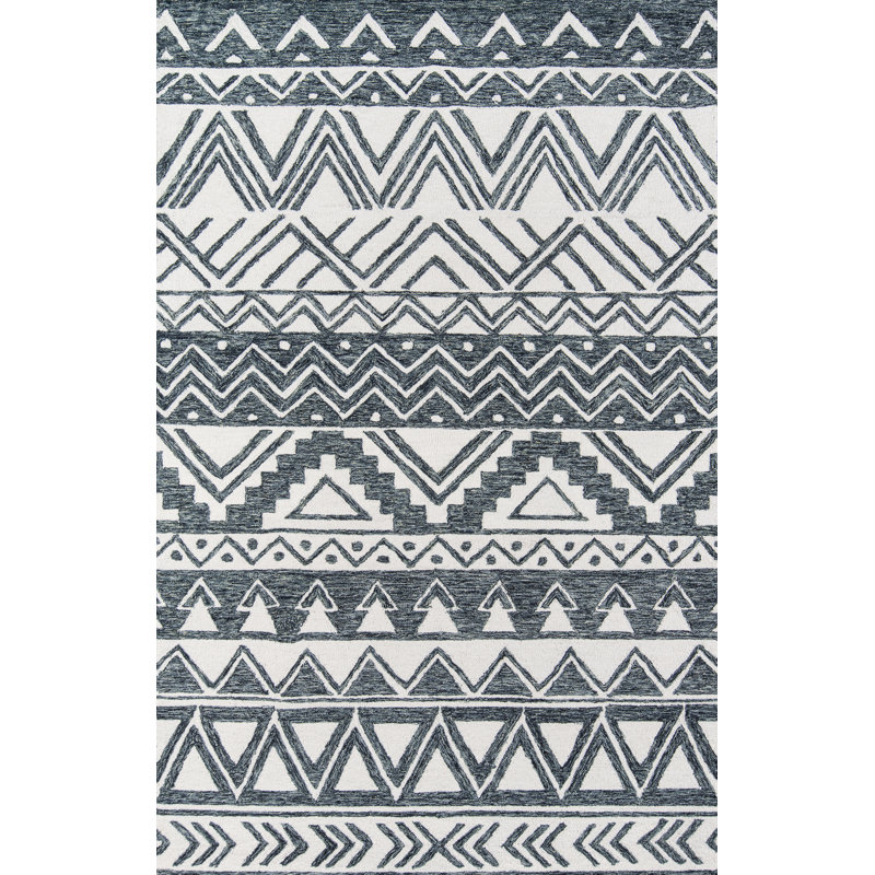 Adhley Wool Geometric Indoor Rug, Rectangle 2' X 3'