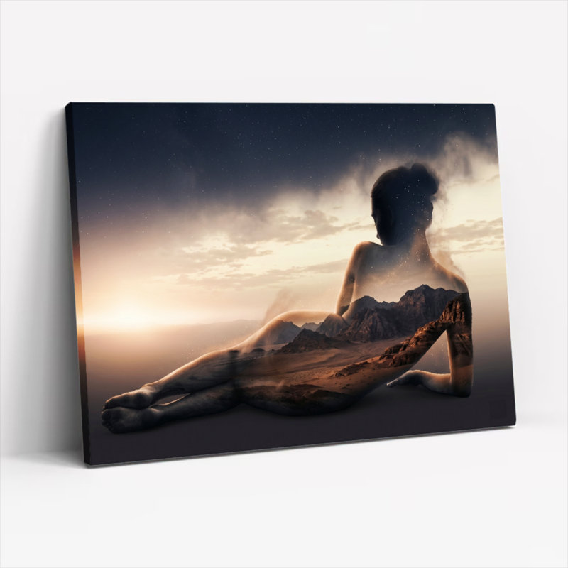 Double exposition sur toile, ensemble de 1, 36"H x 48"W, Toile tendue