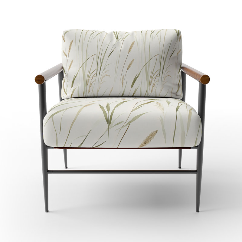 Chaise d'appoint Floral, Bras ronds bruns