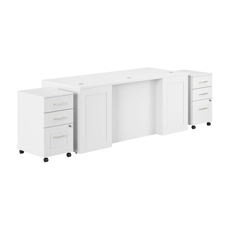 Bureau à devanture avec classeurs mobiles 3 tiroirs Hampton l 72 po x P 30 po Hampton